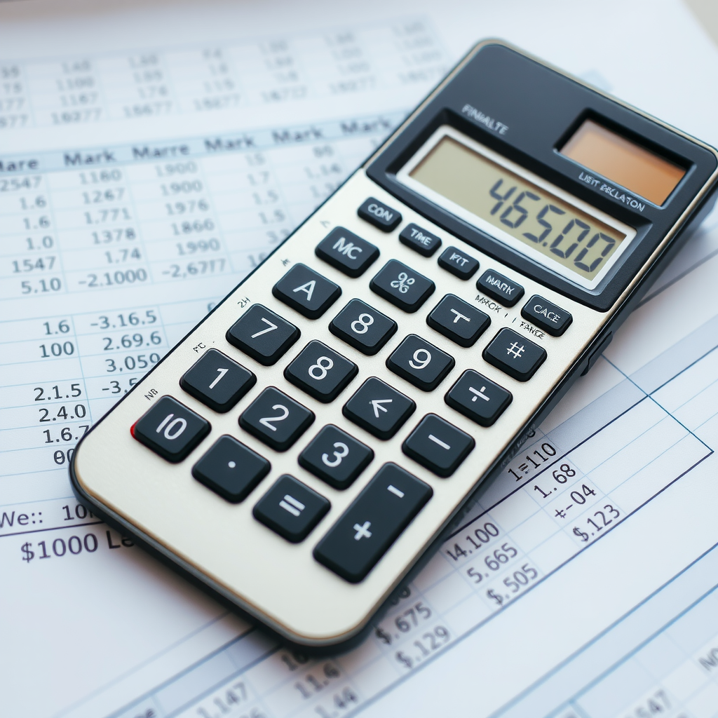 Calculatrice et feuille de calcul financière montrant les calculs de majoration des dividendes avec des chiffres et formules mis en évidence