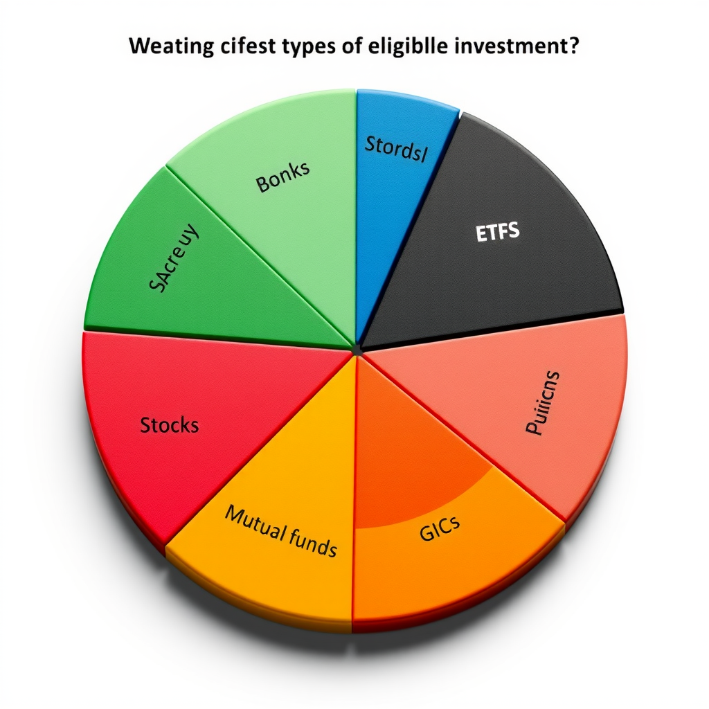 Diagramme circulaire montrant les différents types de placements admissibles dans un CELI incluant actions, obligations, fonds communs, FNB, CPG et comptes d'épargne, illustrant les options de diversification disponibles