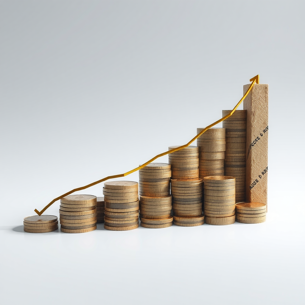 Graphique de croissance d'investissement à long terme montrant une trajectoire ascendante stable avec la performance d'un portefeuille diversifié sur plusieurs décennies